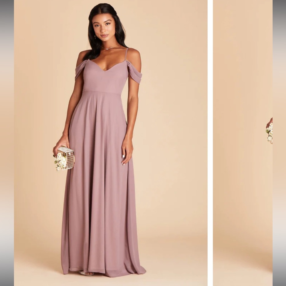 Devin convertible dress chiffon dark mauve size S, hemmed to 5’3 with 2.5” heels